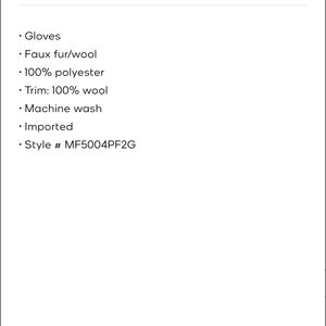 Womens Michael Kors Faux Fur Wool Gloves - Black